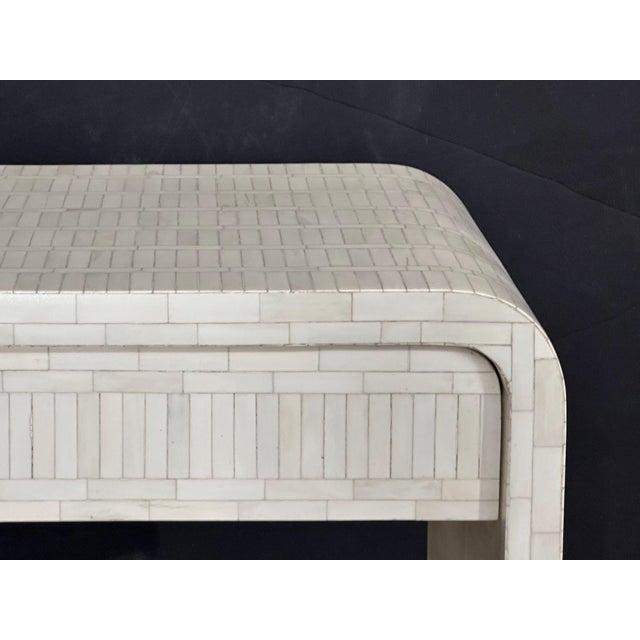 Enrique Garcel Tessellated Bone Waterfall Side/End Table, 1970 For Sale In Chicago - Image 6 of 8
