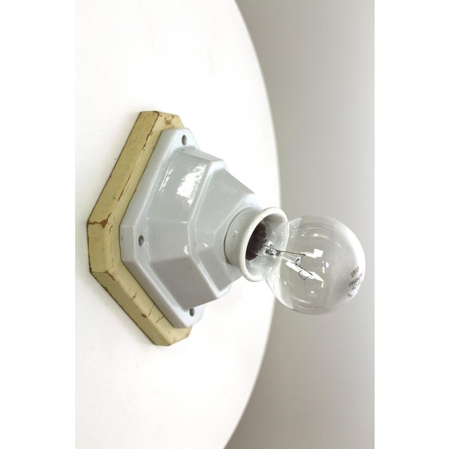 White Antique Porcelain Sconce from Brunquell, 1910s For Sale - Image 8 of 16