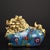 Vintage Cloisonné Enamel Gilt Bronze Pixiu Statue Figure For Sale - Image 4 of 7