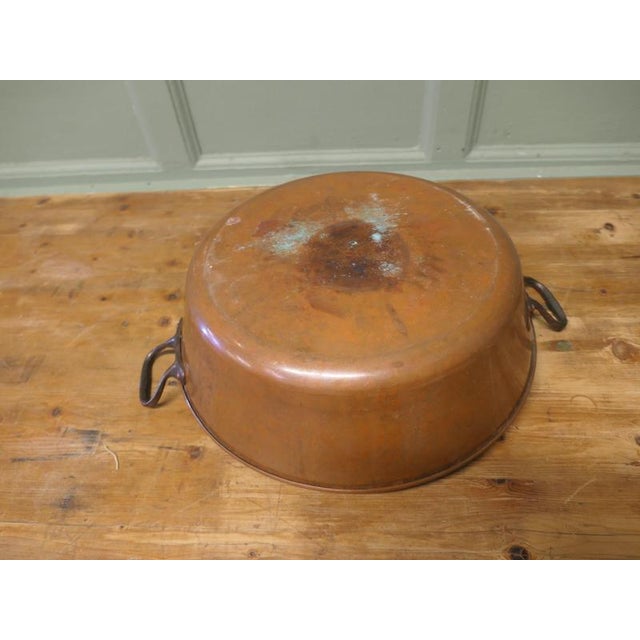 Large Double Handled Jam Pan in Copper, 1920 For Sale - Image 4 of 7