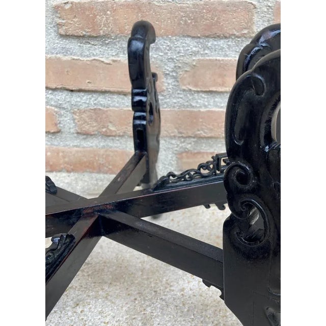 Mid-Century Chinese Carved Wood Zitan Stand, 1950s For Sale - Image 11 of 12