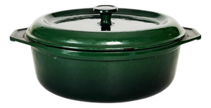 Green Cast Iron Casserole Dish, France, 1970s