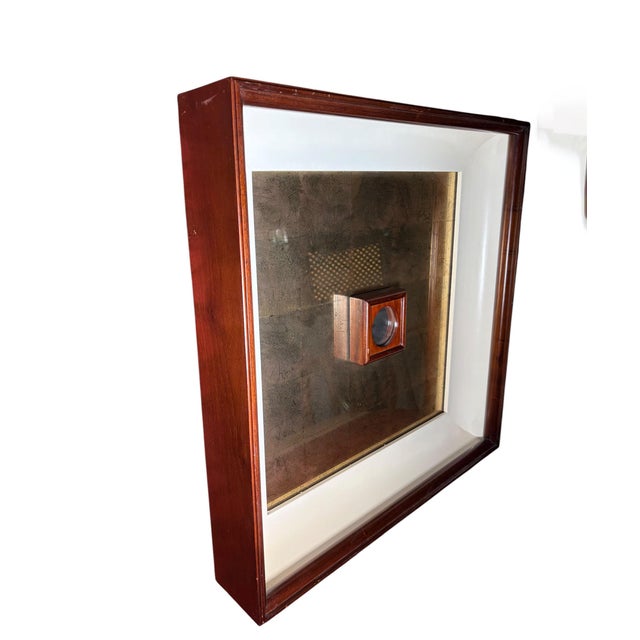 Mid-Century Modern Mid 20th Century Large Gold Leaf Mirror With Mahogany Frame For Sale - Image 3 of 5
