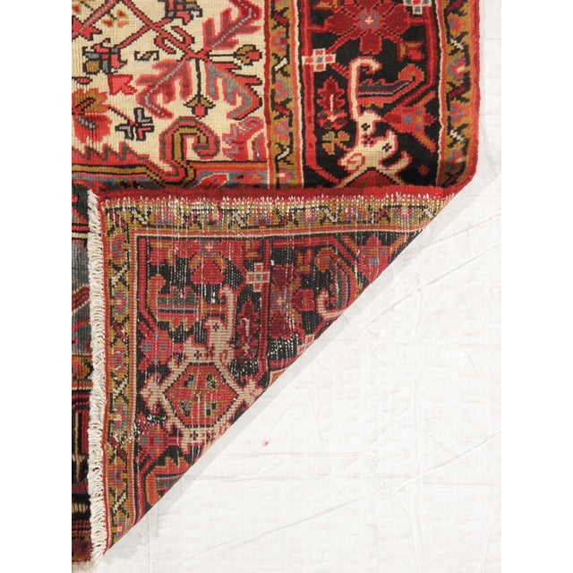 Vintage Hand-Knotted Persian Heriz Rug 8'4" X 11'5" For Sale In Washington DC - Image 6 of 6