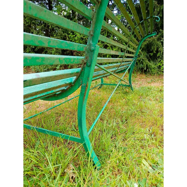 Corrugated Metal Garden Bench, 1930s For Sale - Image 14 of 16