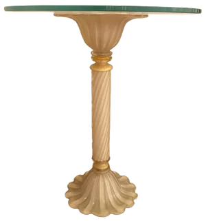 Italian Venetian White and Gold Murano Glass Style Coffee Table by Simoeng