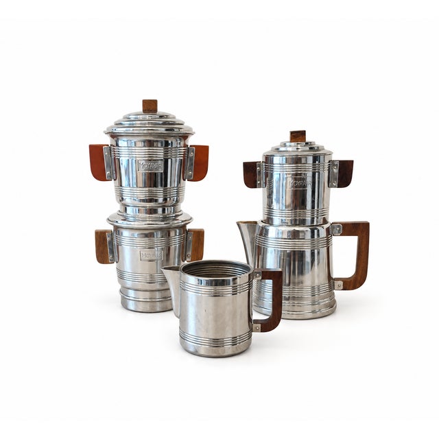 Vintage French Mokavar Chromed Copper Coffee Maker by E. Havard & Fils, 1950s, Set of 5 For Sale - Image 12 of 12
