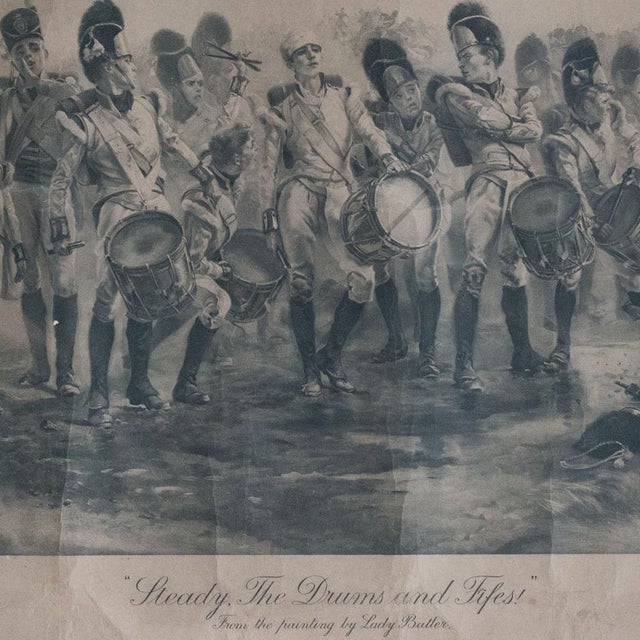After Lady Butler, Steady, the Drums and Fifes!, 1890s, Lithograph For Sale - Image 5 of 10