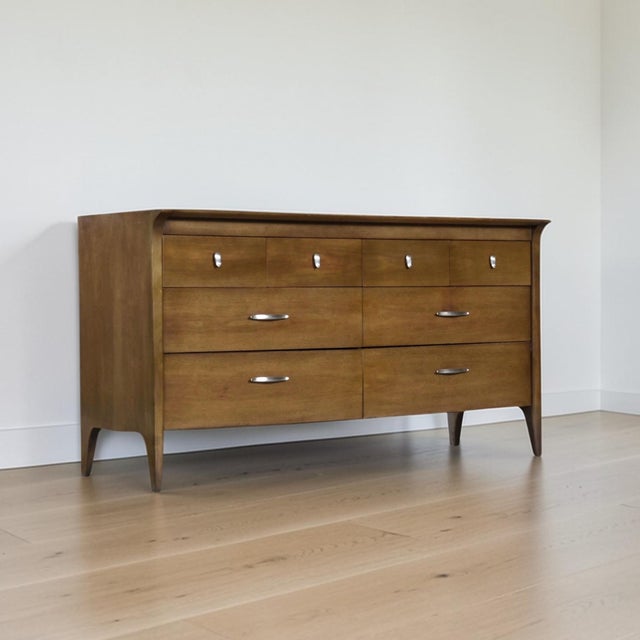 John Van Koert Drexel Profile K4 Low Dresser With Matching Mirror For Sale - Image 14 of 16