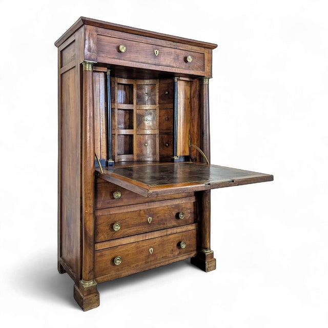 Empire Secretary Desk with Alcove Drawers For Sale