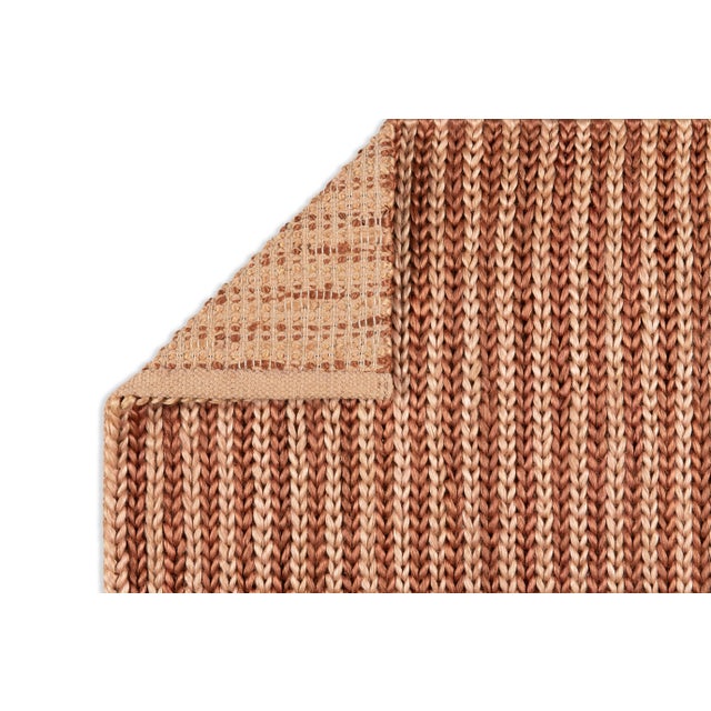 Part & Parcel Goods Jute Braid Runner, 2’6”x12’, Topaz and Bisque Stripe For Sale - Image 4 of 5