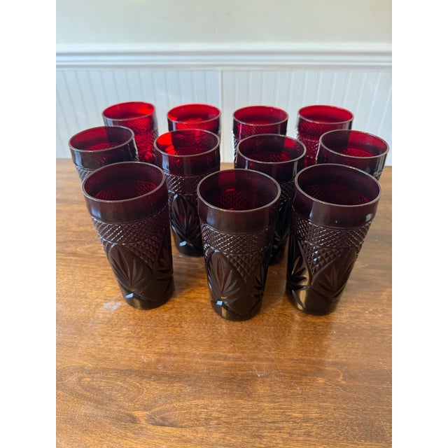 Cristal D’Arques Durand Ruby Red Tumblers - 11pcs For Sale - Image 9 of 12