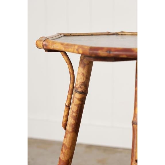 Late 19th Century Aesthetic Movement English Tiger Bamboo Octogonal Table With Original Lacquer For Sale - Image 4 of 9