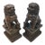 Pair of Vintage Bronze Foo Dogs – Guardian Lion Statues With Ball & Cub For Sale