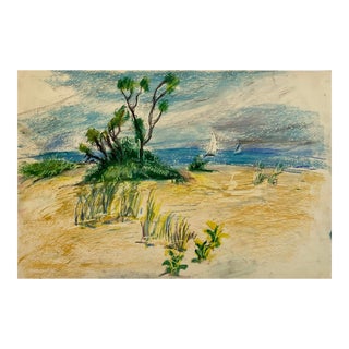 Alexandra Merker Beach Landscape Pastel For Sale