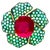Bochic "Orient" Vintage Ruby & Emerald Flower Ring Set In 18K Gold & Silver For Sale - Image 15 of 18