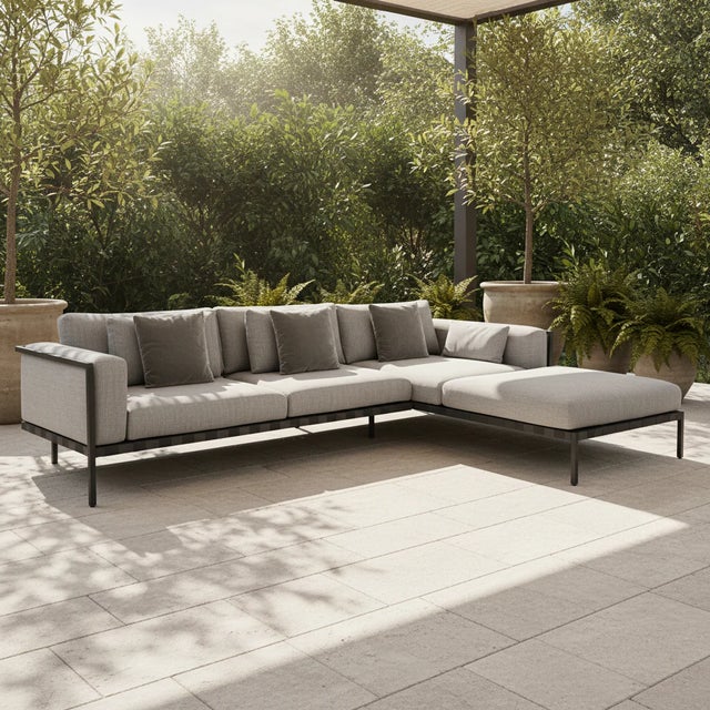 The Natal Alu Outdoor sectional by Tribu features sleek aluminum framing with gently curved armrests creates an elegant...