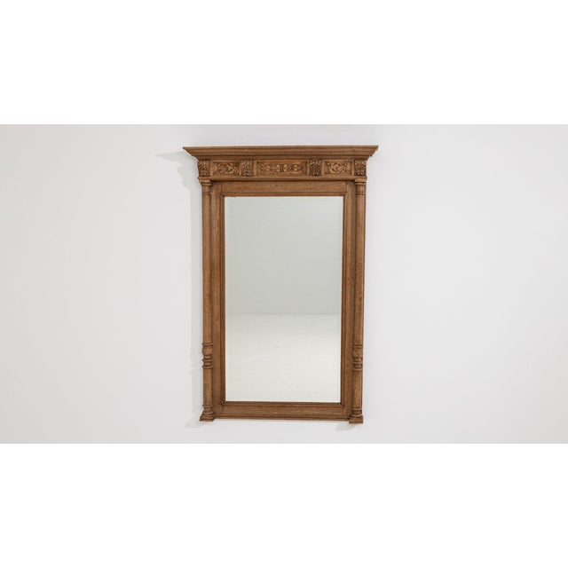 19th Century 19th Century France Renaissance Amber Wood Mirror For Sale - Image 5 of 9