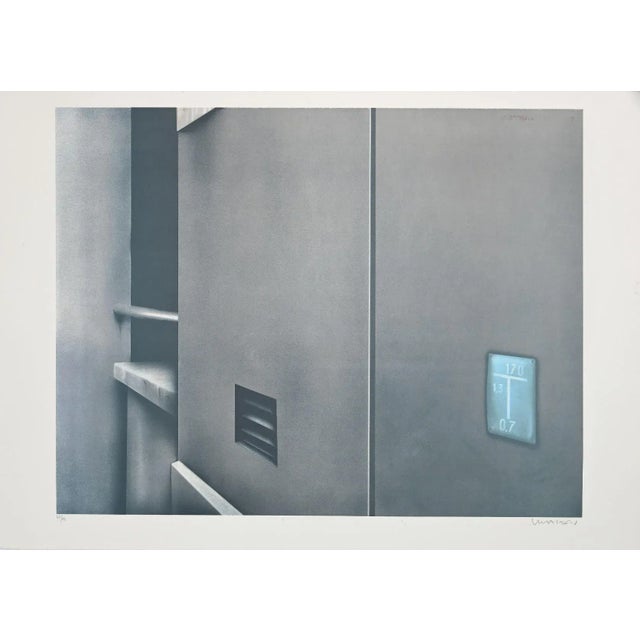 The Solitude is an original screen print realized by Peter Klasen. Hand-signed on the lower right in pencil, and numbered...