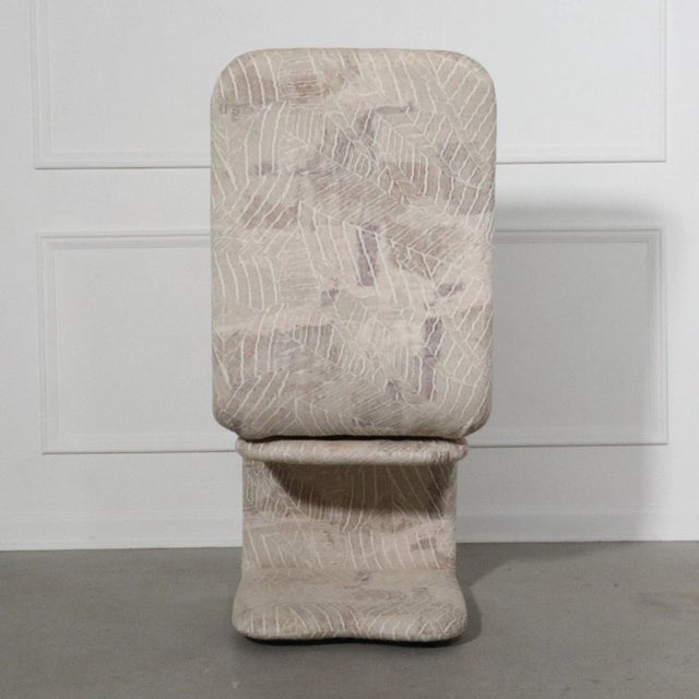 Textile 90s Milo Baughman for Carson's Textured Palm Cantilever Rolling Swivel Dining Chairs - Set of 6 For Sale - Image 7 of 12