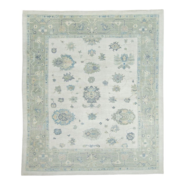 Turkish Oushak Rug 12'3" x 14'3" #18074 For Sale