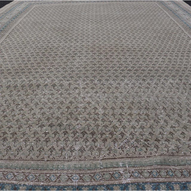 Minimalist Design Vintage Persian Tabriz Rug With All-Over Small Scale Design 6'6 X 10'7 For Sale - Image 4 of 12