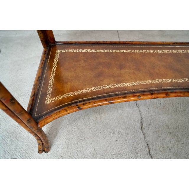 1960’s Hollywood Regency Faux Tortoise Maitland-Smith Console Table For Sale - Image 10 of 12