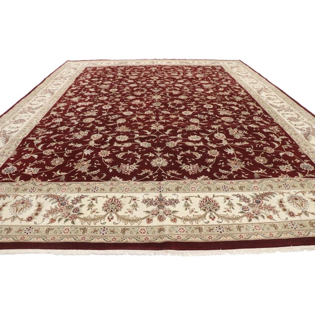 Chinese Vintage Chinese Tabriz Rug, 12'00 X15'04 For Sale - Image 3 of 9