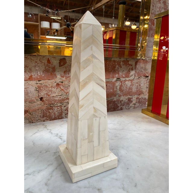 Mid-Century Modern 1970s Decorative Italian Wood Obelisk For Sale - Image 3 of 7