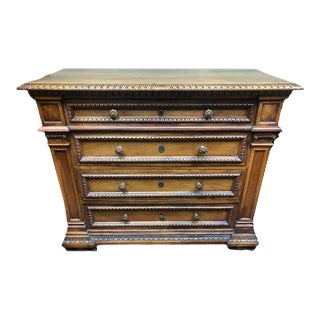 Early 20th Century Antique Renaissance Revival Style Walnut Chest of Drawers For Sale