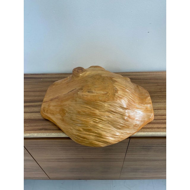 Brown Vintage Decorative Hand Carved Organic Wooden Freedom Bowl For Sale - Image 8 of 9
