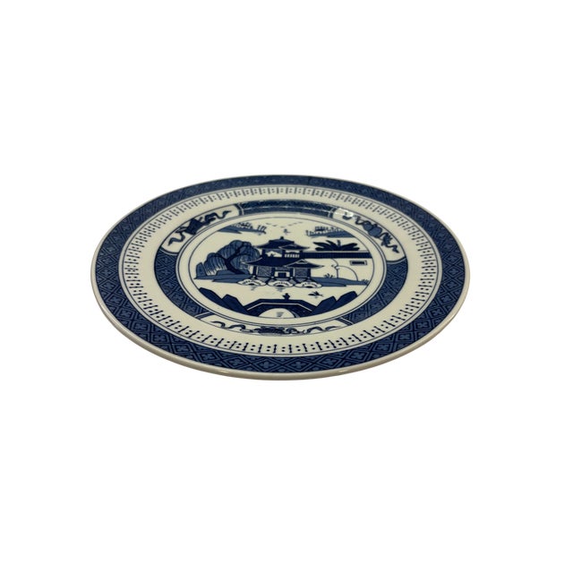 Mid 20th Century Imperial Standard China Blue and White Chinoiserie Plates — Set of 8 For Sale - Image 4 of 17