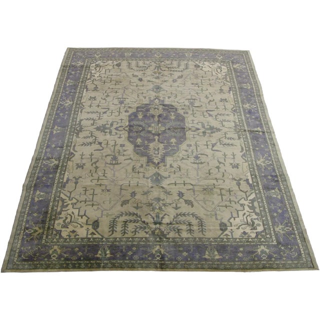 19th Century Antique Oushak Rug 11.2x9.2 For Sale - Image 5 of 5