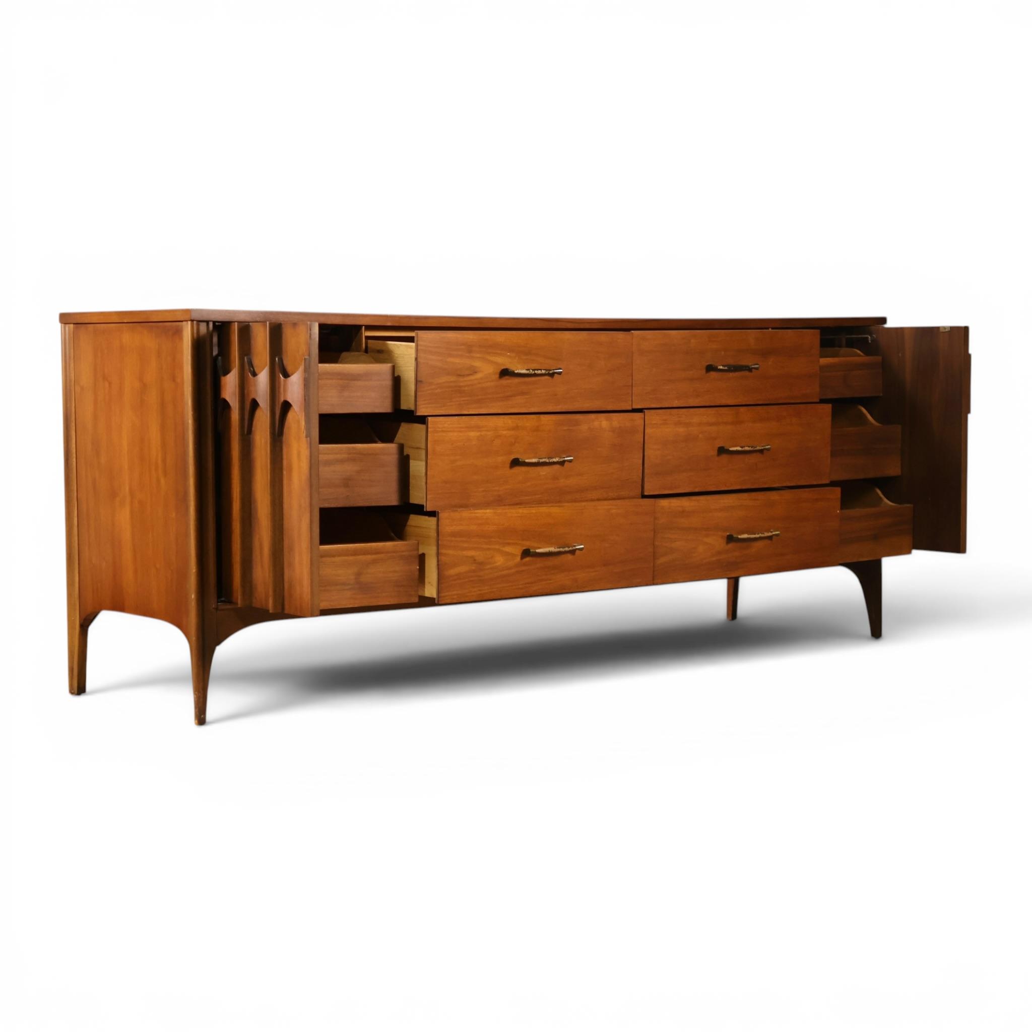mid century modern lowboy dresser Walnut Seattle based online and retail vintage mid century Kent Coffey Perspecta Vintage Mid