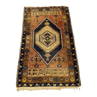 Vintage Turkish Konya Hand Woven Wool Rug For Sale