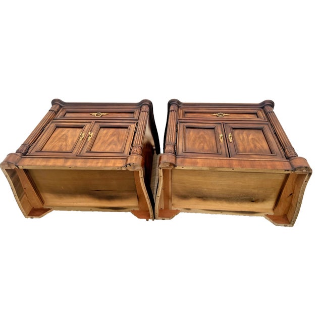 1980s Drexel Heritage Laureate Nightstands End Tables Double Door Cabinet, Drawer Pair For Sale - Image 13 of 13
