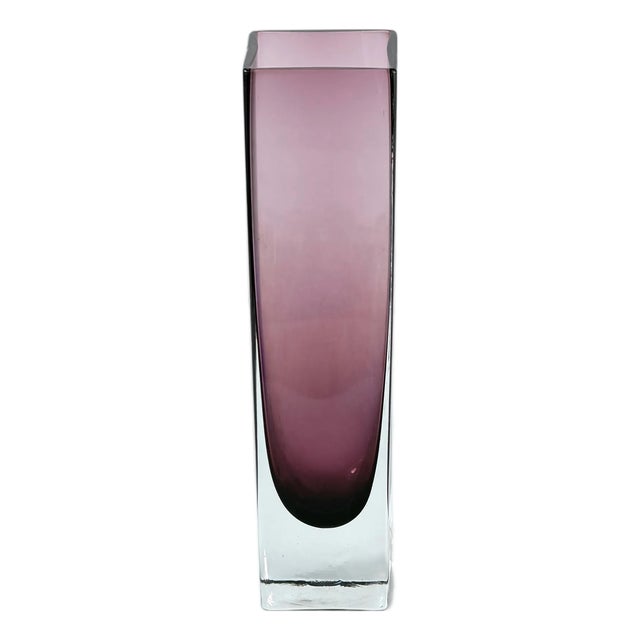 Vintage Swedish Sommerso Glass Vase, 1970s For Sale