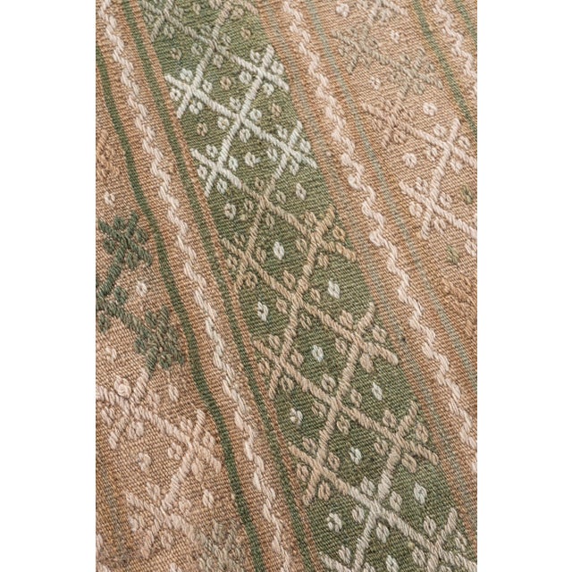 Textile Vintage Circa 1940 Tan Turkish Kilim Flatweave Rug 7'2 X 9' For Sale - Image 7 of 12