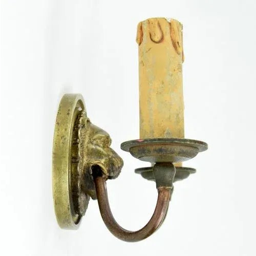 Empire Style Bronze Lion Wall Lamp For Sale - Image 4 of 8