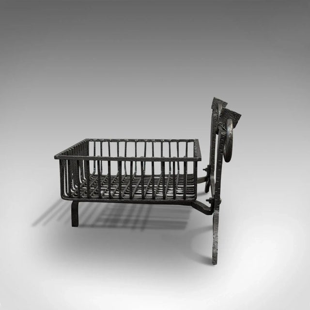 Victorian Antique Cast Iron Fire Basket For Sale - Image 6 of 13