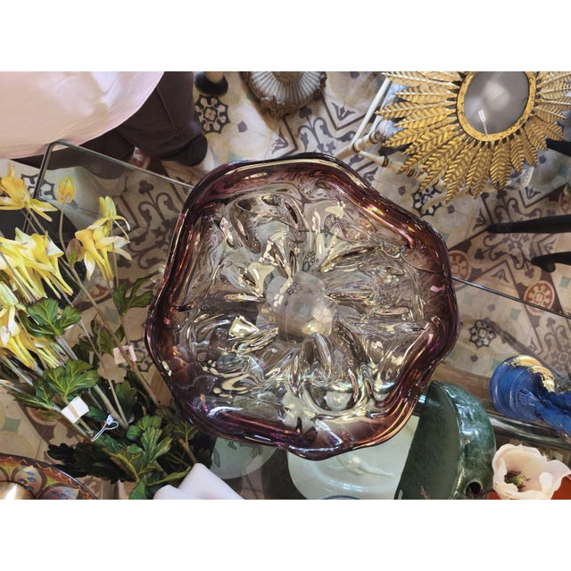 Mid-Century Modern Large Lilac and Clear Murano Glass Bowl, 1970s For Sale - Image 3 of 5