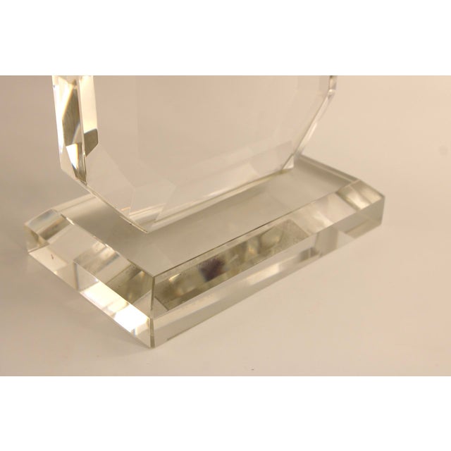 Vintage Ralph Lauren Bevelled Edge Glass Table Lamp For Sale - Image 10 of 14