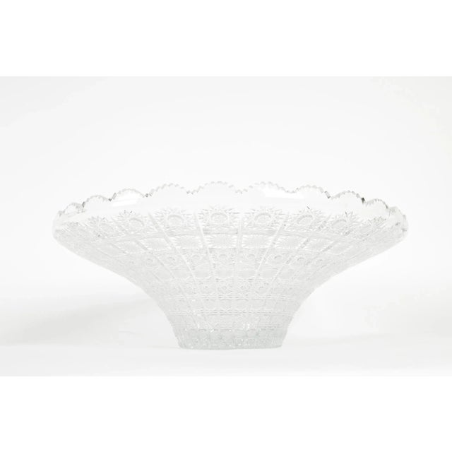 Glass Vintage Cut Crystal Center Piece Bowl For Sale - Image 7 of 10