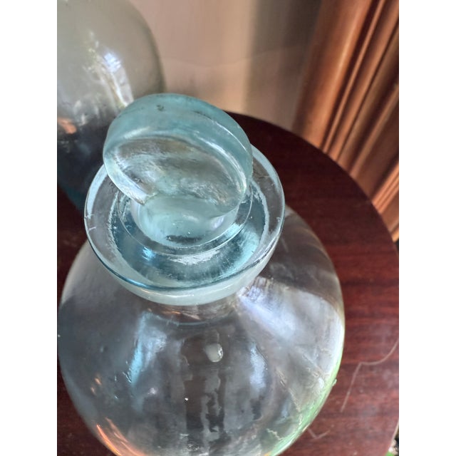 Mid-20th Century Laboratory Reagent Bottle With Ground Glass Stopper Narrow Mouth Apothecary Glass Vessel For Sale - Image 11 of 15