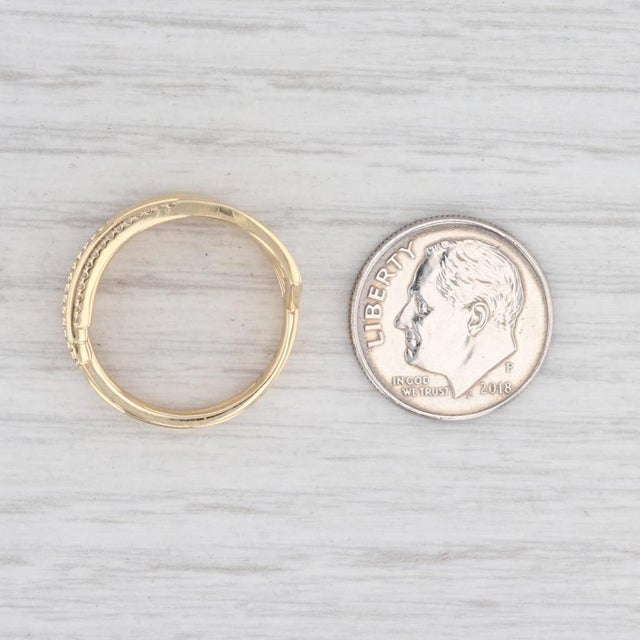 New Layered Diamond Statement Ring 14k Yellow Gold Size 6.5 Stacking For Sale In Greensboro - Image 6 of 7