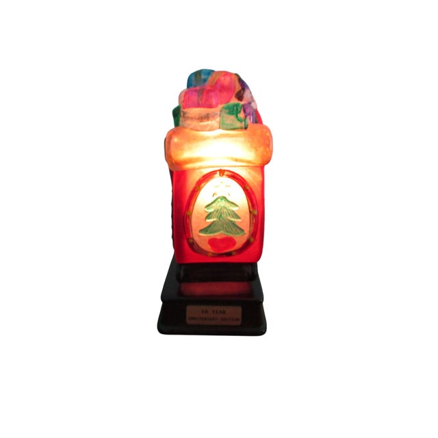1990s Old World Christmas Santa in Sleigh Lamp 10th Anniversary Edition Hand Painted Retired For Sale In Phoenix - Image 6 of 12