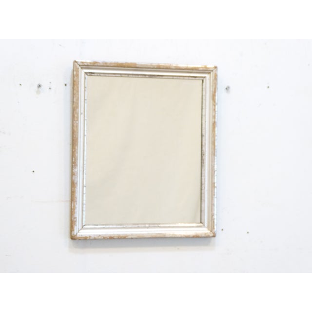 Wood Antique Small Silver Accent Mirror For Sale - Image 7 of 8