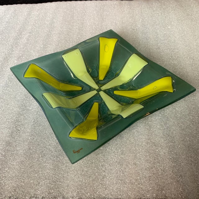 Mid-Century Modern Vintage Higgins Art Glass Bowl For Sale - Image 3 of 8