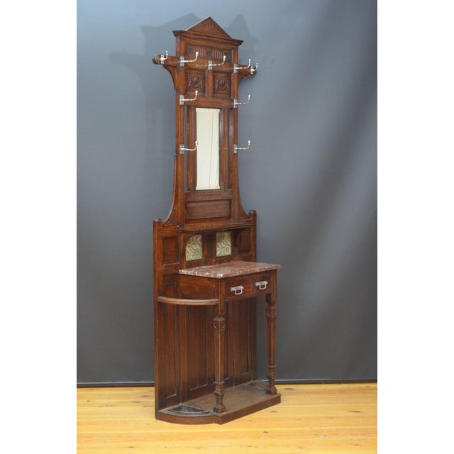 Victorian Oak Hall Stand in the style of Christopher Dresser, 1890s, in Good conditions. Designed 1890 to 1919