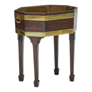 Antique 18th Century George III Mahogany Brass Bound Octagonal Wine Cooler or Jardiniere